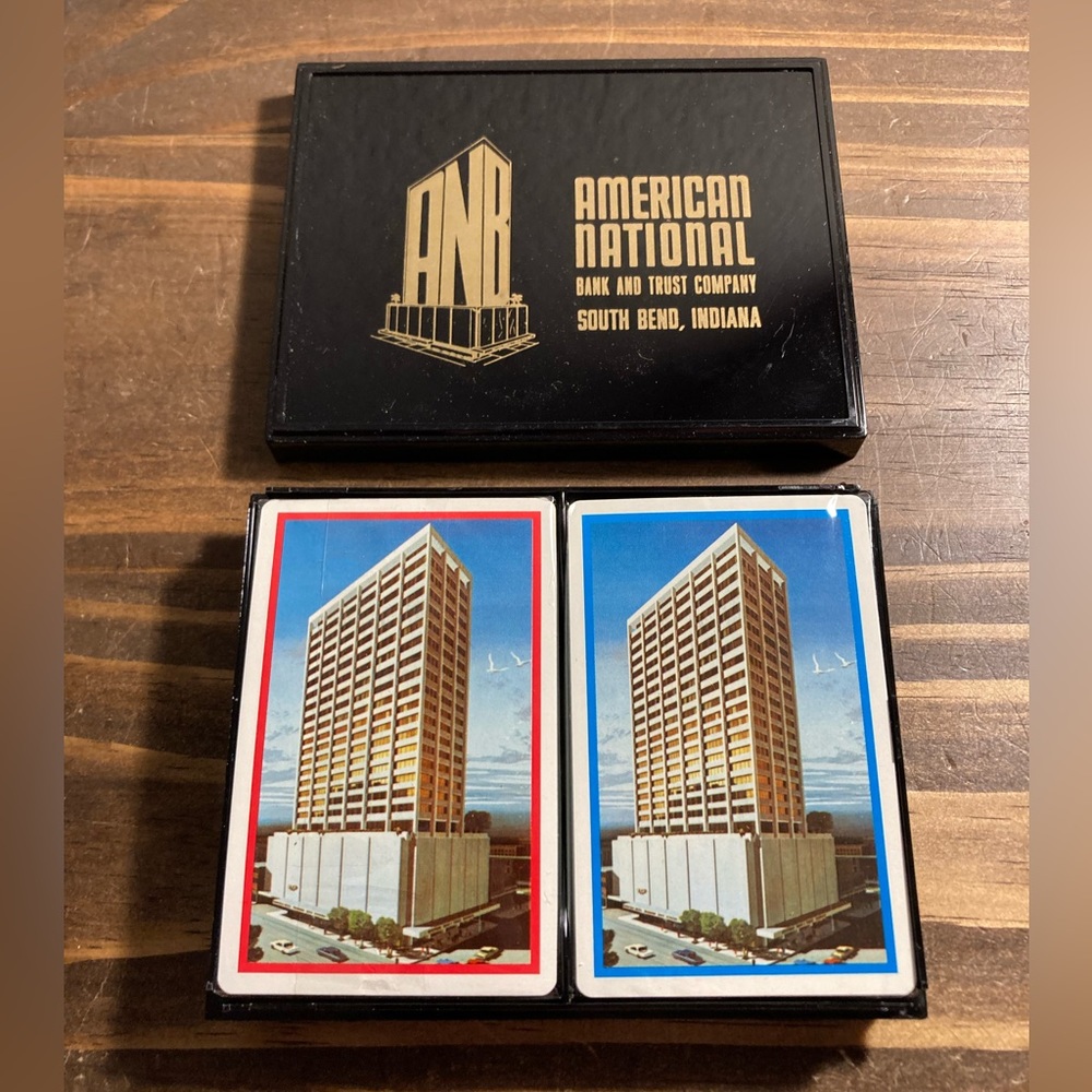 VTG American National Bank & Trust Co. South Bend Indiana Playing Cards SEALED